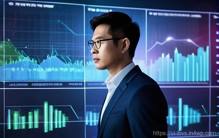 리스크 관리 투자와 인공지능 활용 - **Prompt:** "A futuristic depiction of a sophisticated AI system providing clear, objective market a...