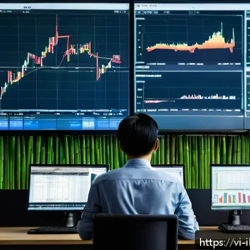 Home 30 리스크 관리 투자에 대한 국제 사례 - A detailed and professional office scene showing a Vietnamese investor analyzing a diverse investmen...